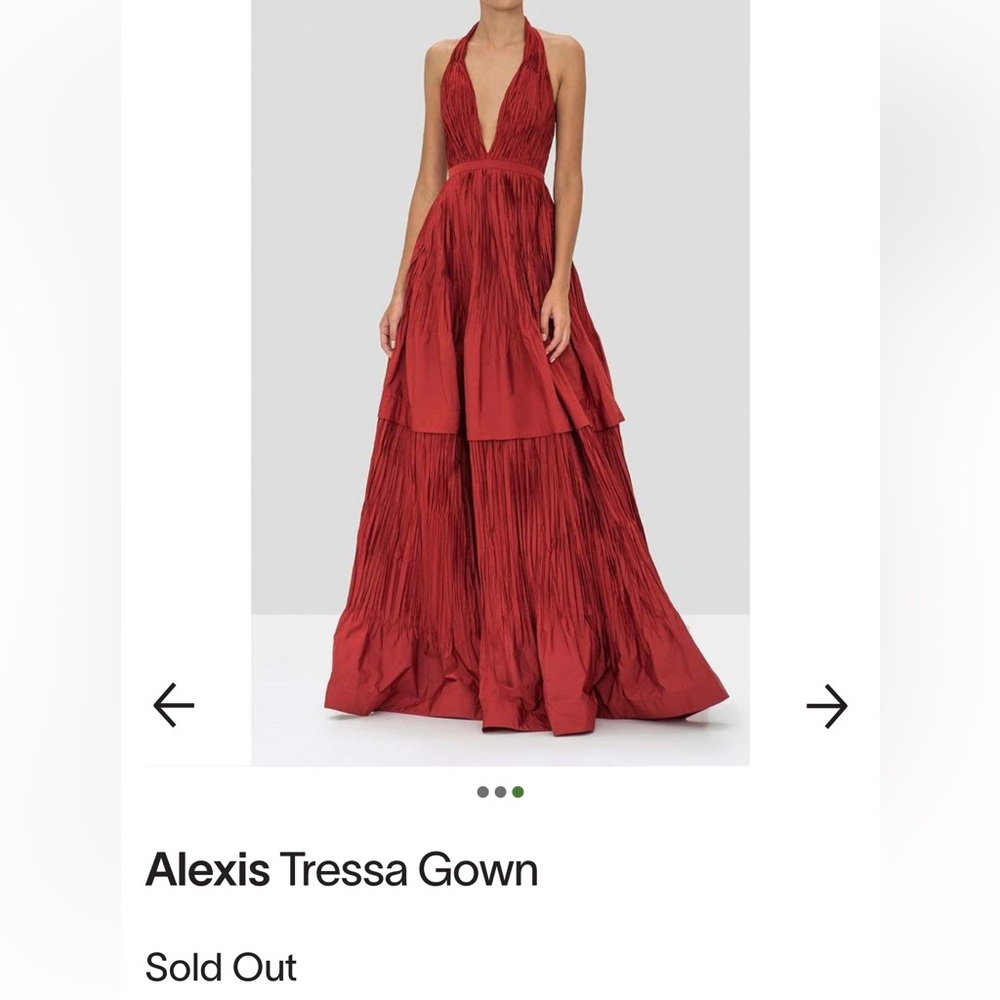Alexis Tressa Plisse Red Gown